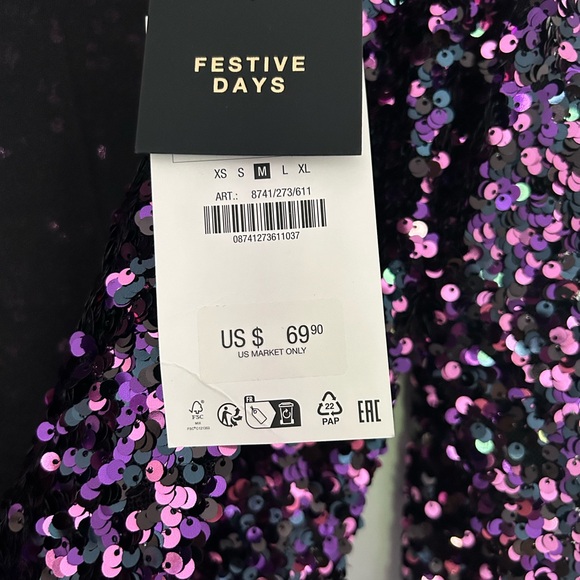 ZARA SEQUIN MINI DRESS - Picture 7 of 7